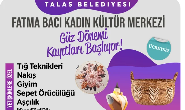 Talas'ta kadın mesleki eğitim kursları başlıyor