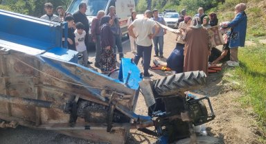 Yığılca'da tarım aracı kaza yaptı 7 kişi yaralandı 