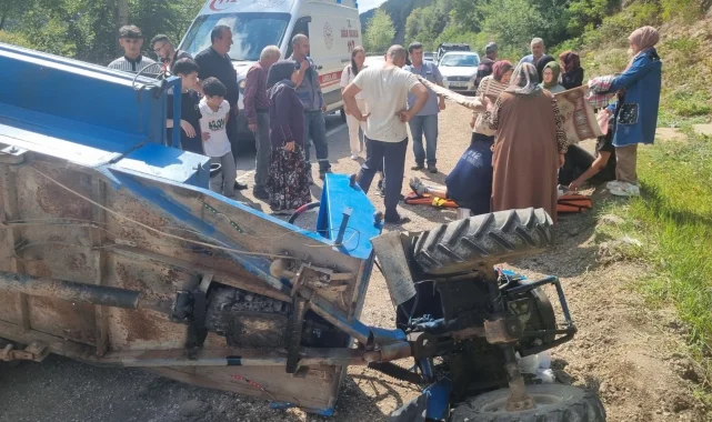 Yığılca'da tarım aracı kaza yaptı 7 kişi yaralandı