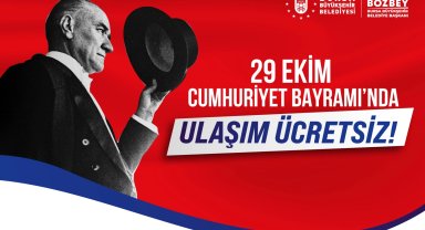 Bursa'da 29 Ekim'de toplu ulaşım ücretsiz