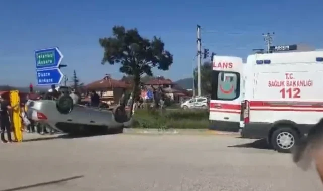 Düzce'de ışık ihlali kazaya neden oldu