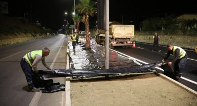 Güzelbahçe Belediyesinden gece mesaisi