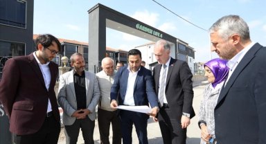 İnegöl Ertuğrulgazi Mahallesinde kaldırım çalışmaları sürüyor