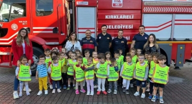 Kırklareli’nde minik öğrenciler itfaiyeci oldu