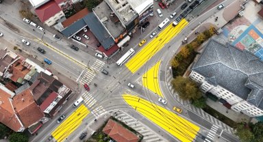 Kocaeli'nde tramvay hattında yaya güvenlik çalışması