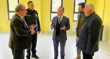 Artvin Hopa'da Kaymakam Arslantürk'ten okul inşaatına inceleme