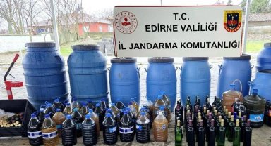Edirne Uzunköprü'de Jandarma'dan sahte alkol operasyonu