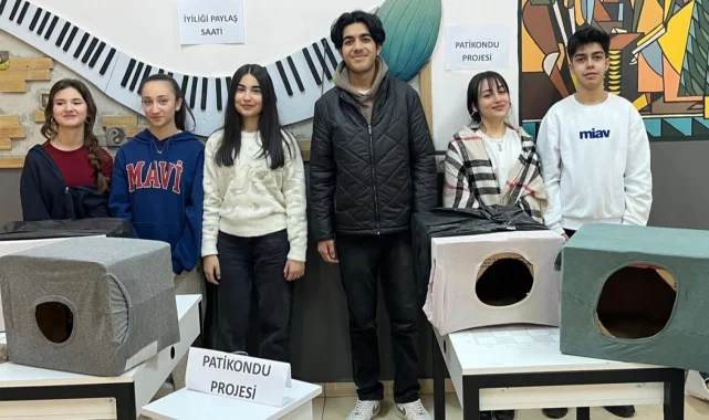 Ankara'da sokak kedilerine öğrencilerden 'patikondu'