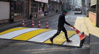 Bursa Osmangazi'de okul önlerine hız kesici kasis