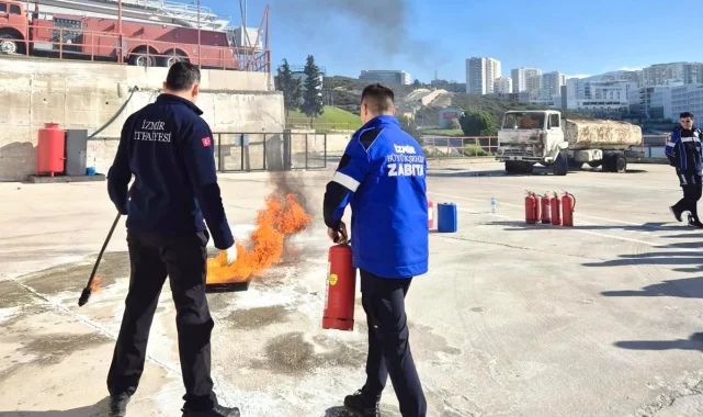 İzmir İtfaiyesi'nden zabıta personeline yangın güvenliği eğitimi