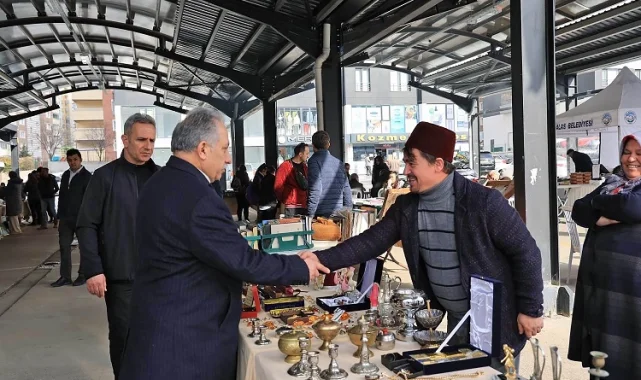 Kayseri Talas'ta Antika Pazarı'na kar engeli