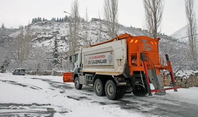 Kayseri Talas'ta kar teyakkuzu