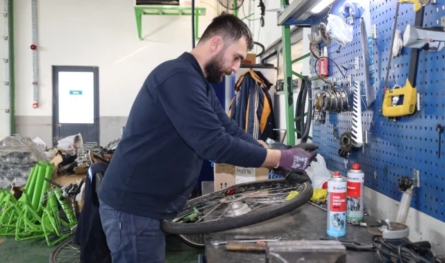KOBİS bisikletleri usta ellerde yeniden hayat buluyor