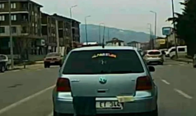 Düzce'deki plakası bezle kapalı araç hayrete düşürdü!