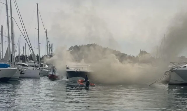 Muğla'da yat yangını! Acil Müdahale Tekneleri görev başında