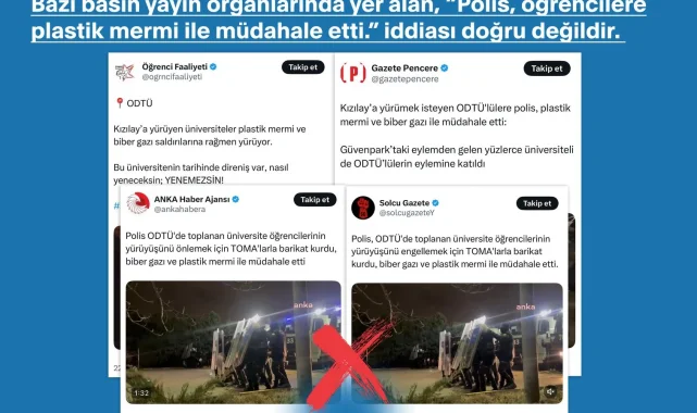ODTÜ'lülere polis müdahalesi iddiasına İletişim'den açıklama