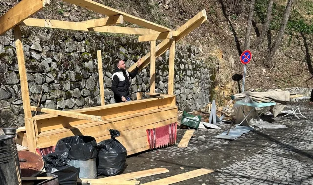 Sümela çevresindeki seyyar tezgahlar kaldırıldı