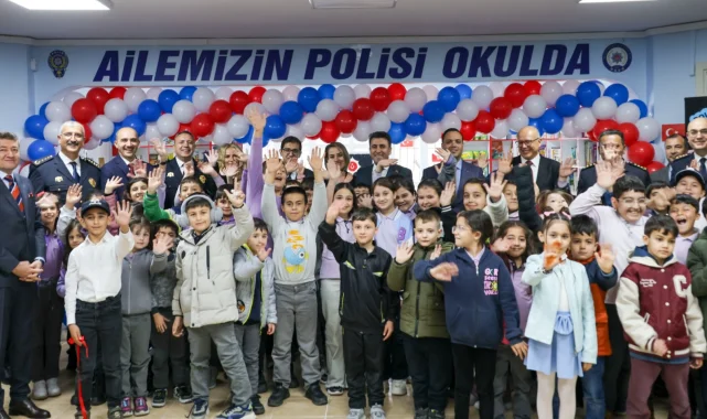 "Ailemizin Polisi Okulda" projesi kapsamında kütüphane açıldı