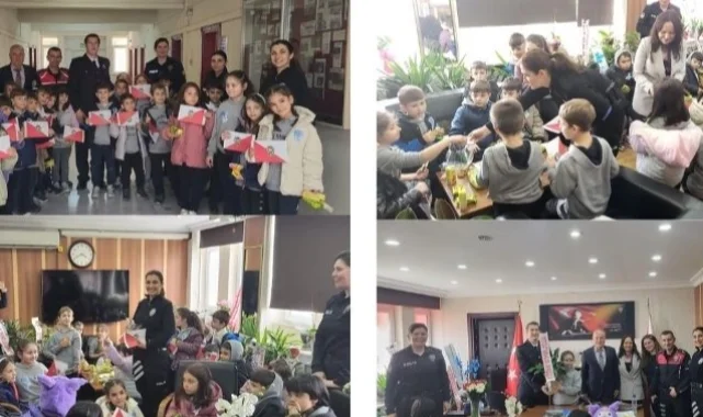 Keşan'da Nevzat Kahramanlı öğrencilerden emniyete ziyaret
