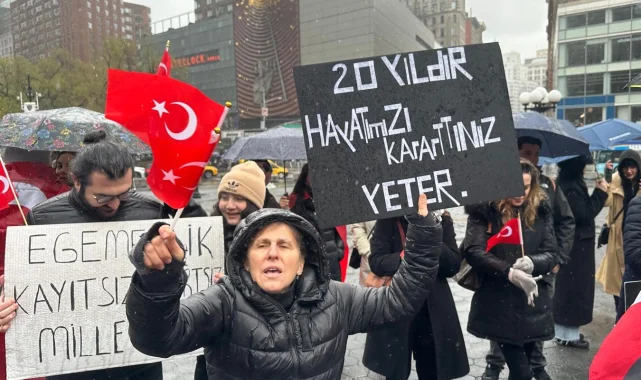 New York'ta İmamoğlu'nun tutukluluğuna protesto