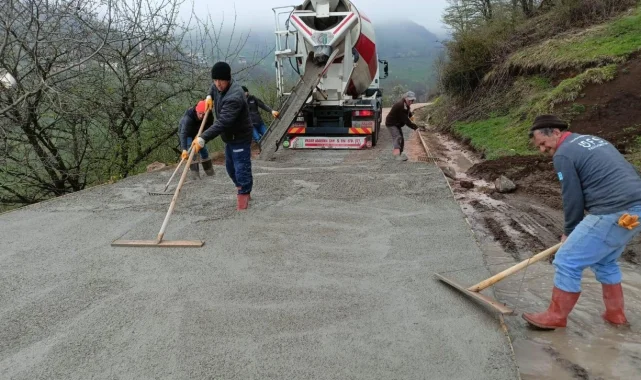 Ordu Aybastı'ya beton yol çalışması