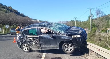 Bilecik'te takla atan otomobilde 1 kişi yaralandı