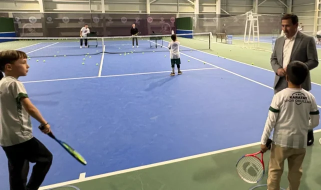 Konya'da Başkan Kılca Tenis Kortu'nda sporseverlerle buluştu