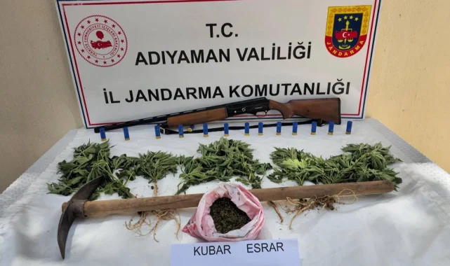 Adıyaman Jandarması'ndan uyuşturucu ve silah operasyon