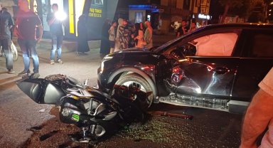 Düzce'de otomobil ile motosiklet çarpıştı: 1 yaralı