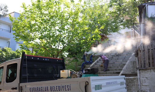 İzmir Karabağlar'da haşerelere karşı ilaçlama seferberliği