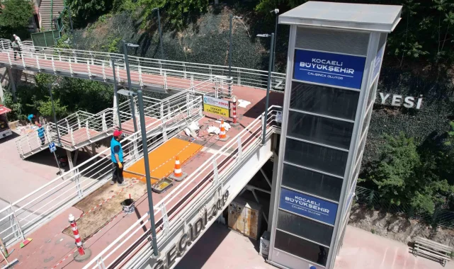 Kocaeli Büyükşehir'den üst geçitlere hassas dokunuş