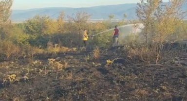 Düzce Konuralp'te örtü yangını kontrol altında