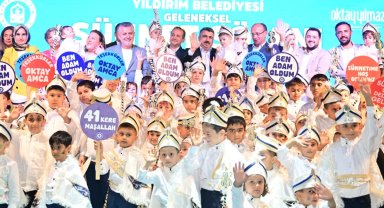 Bursa Yıldırım'da 600 çocuk için klasik araçlı sünnet şöleni
