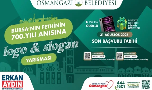 Bursa'da fethin 700'üncü yılına özel Osmangazi'den logo ve slogan yarışması