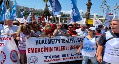 İzmir Konak'ta KESK ve Dev Emekli-Sen'den ortak eylem