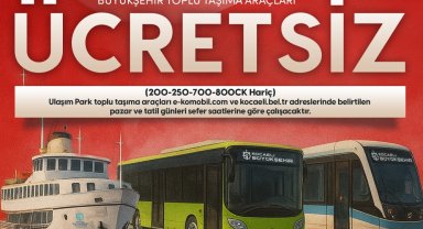 Kocaeli'de 30 Ağustos'ta ulaşım ücretsiz