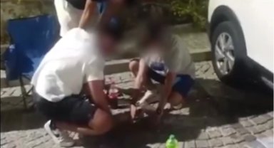 Mudanya Zabıtası çevreyi kirleten gençlere çöp toplattı, ceza kesti!