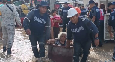 Meksika'da sel: Ölü ve yaralılar var! Meksika Donanması binlerce kişiye yardım ulaştırıyor
