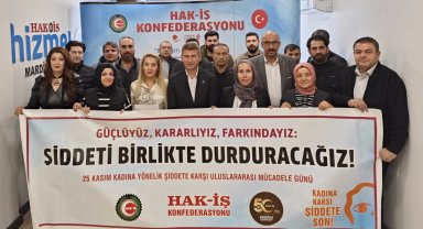 HAK-İŞ Mardin'den şiddete karşı güçlü ses