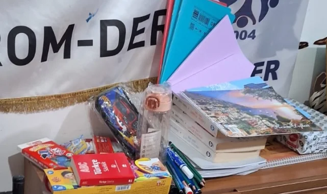 ROM-DER'den Keşan'da 100 öğrenciye kırtasiye ve giyim desteği