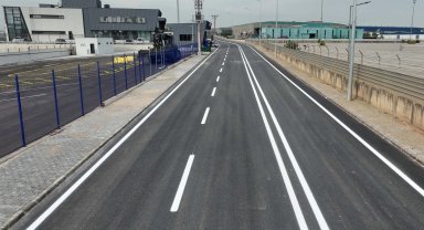 Kocaeli Railport'ta asfalt ve yol çizgileri tamamlandı