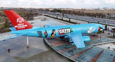 Konya'ya gelenler 'Gazze' mesajıyla karşılanıyor