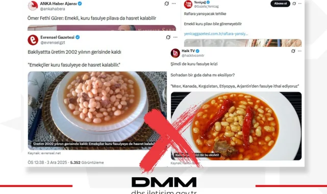 "Kuru fasulye krizi" iddialarına yalanlama