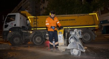 Mersin'de yol güvenliği için gece çalışması