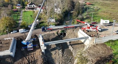 Sakarya Karapürçek ulaşımına güç katacak köprüde adım adım