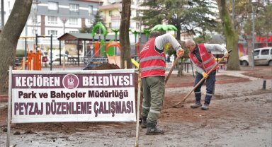 Ankara Keçiören'in park ve bahçeleri yenileniyor