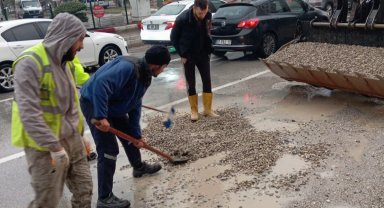 Antalya'da yağış sonrası znında müdahale