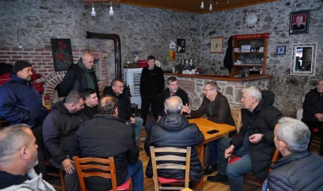 Balıkesir'de Başkan Ergin'den Küçükköy ve Sarımsaklı'da esnaf ziyareti