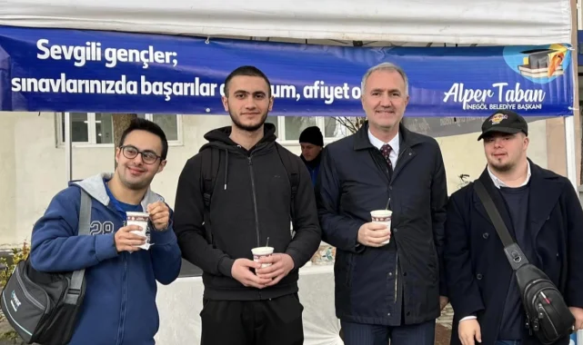 Bursa İnegöl'de öğrencilere sınav döneminde çorba ikramı
