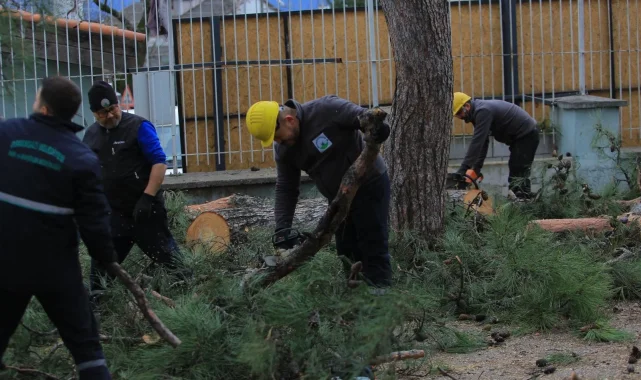 Bursa Osmangazi'de lodosa ve sağanağa hızlı müdahale